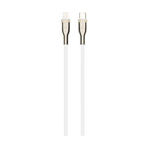 FIXED opletený kabel USB-C/Lightning (PD), MFi, 2m, bílý