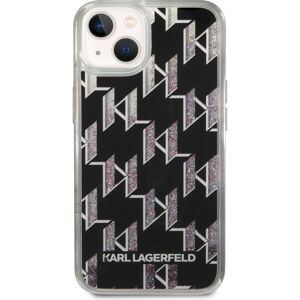 Karl Lagerfeld Monogram Liquid Glitter kryt iPhone 14 Plus černý