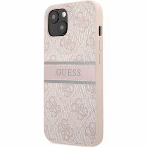 Guess PU 4G Printed Stripe Case iPhone 13 růžový