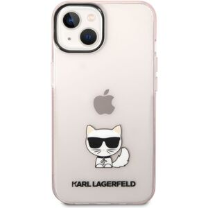 Karl Lagerfeld Choupette Logo kryt iPhone 14 růžový