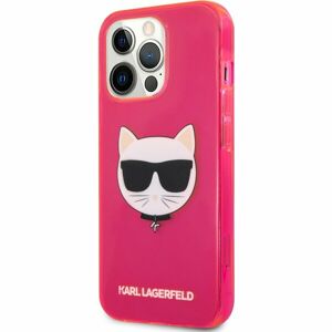 Karl Lagerfeld TPU Choupette Head Case iPhone 13 Pro Max Fluo růžový