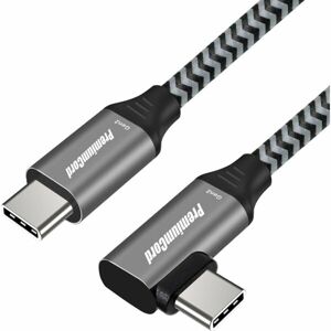 PremiumCord zahnutý kabel USB-C/USB-C M/M 60W 0,5 m