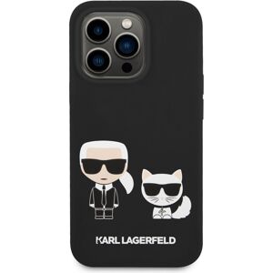 Karl Lagerfeld MagSafe kryt Liquid Silicone Karl and Choupette iPhone 14 Pro Max černý