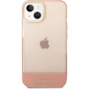 Guess PC/TPU Camera Outline Translucent kryt iPhone 14 růžový