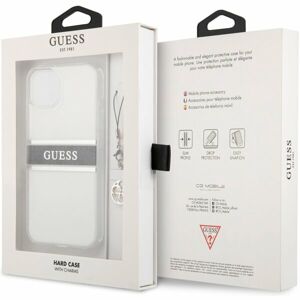 Guess PU/TPU 4G Grey Stripe Case iPhone 13 Mini čirý/šedý