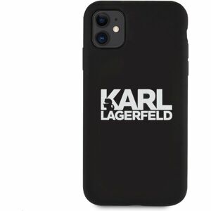 Karl Lagerfeld Stack White Logo silikonový kryt iPhone 11 černý