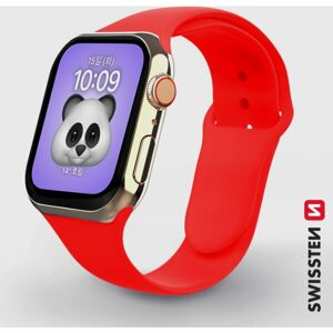 SWISSTEN silikonový řemínek pro Apple Watch 42-44 mm červený