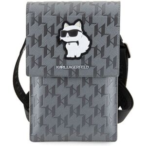 Karl Lagerfeld Saffiano Mono Choupette Universal Bag pouzdro stříbrné