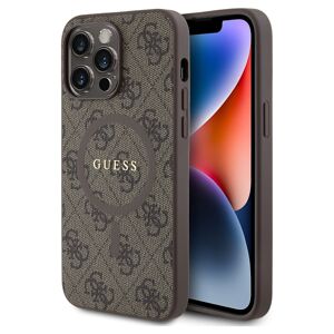 Guess PU Leather 4G Colored Ring MagSafe kryt iPhone 14 Pro Max hnědý