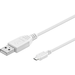 PremiumCord kabel USB 2.0 A-Micro USB B 20cm bílý