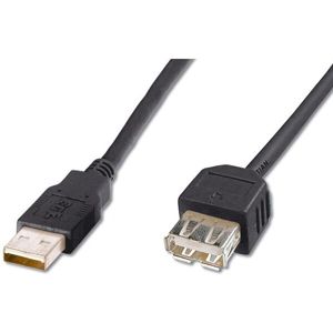 PremiumCord USB 2.0 prodlužovací kabel 20cm černý