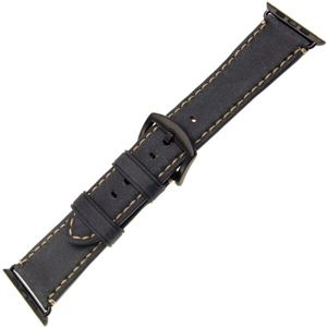FIXED Berkeley Kožený řemínek Apple Watch 42/44 mm s černou sponou, velikost L, uhlově černý