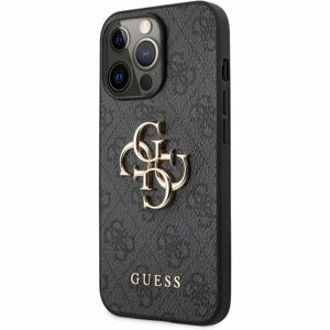 Guess PU 4G Metal Logo Case iPhone 13 Pro Max šedý