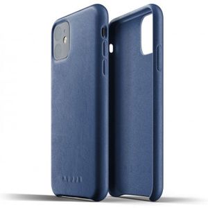Mujjo Full Leather kryt Apple iPhone 11 modrý