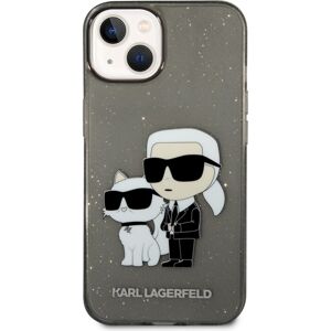 Karl Lagerfeld IML Glitter Karl and Choupette NFT kryt iPhone 14 Plus černý