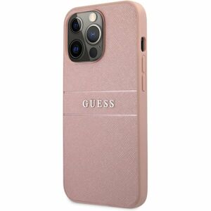 Guess PU Leather Saffiano Case iPhone 13 Pro Max růžový
