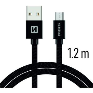 SWISSTEN Textile kabel USB / micro USB 1,2 m černý