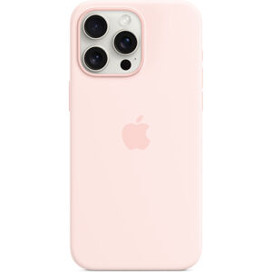 Apple silikinový kryt s MagSafe na iPhone 15 Pro Max světle růžový
