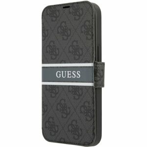 Guess PU 4G Printed Stripe Book Case iPhone 13 Pro Max šedý