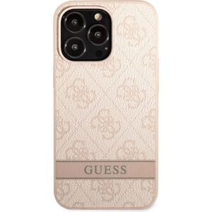 Guess PU 4G Stripe kryt iPhone 13 Pro růžový