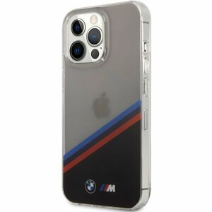 BMW M PC/TPU Tricolor Stripes Zadní Kryt iPhone 13 Pro čirý
