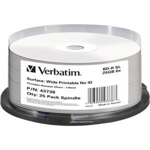 VERBATIM BD-R(25 ks) Blu-Ray/spindle/6x/25GB bez loga, možnost potisku