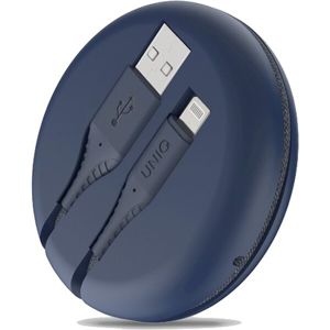 UNIQ HALO USB-A/Lightning kabel s organizérem 1,2m modrý