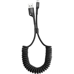 Baseus Fish eye Spring USB-A/Lightning pružinový kabel 1m černý