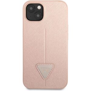 Guess PU Saffiano Triangle kryt iPhone 13 růžový