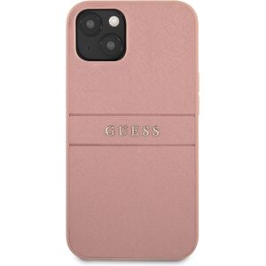 Guess PU Leather Saffiano Case iPhone 13 Mini růžový