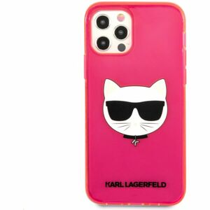 Karl Lagerfeld TPU Choupette Head kryt iPhone 12/12 Pro Fluo Pink