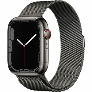 Apple Watch Series 7 Cellular 45mm grafitová ocel s grafitovým milánským tahem