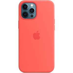 Apple silikonový kryt s MagSafe na iPhone 12 Pro Max citrusově růžový