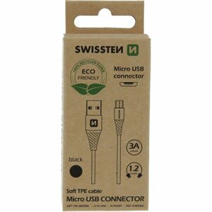 Datový kabel SWISSTEN USB/MICRO USB 1,2M černý (ECO BALENÍ)