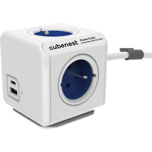 CubeNest PowerCube Extended USB PD 20W, A+C, 1.5m kabel, modrá
