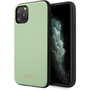 Guess GUHCN65PUMGR PU Leather kožený kryt iPhone 11 Pro Max zelený