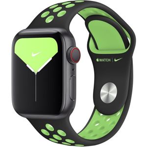 Apple Watch sportovní řemínek Nike 44/42mm černý/Lime Blast