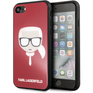 Karl Lagerfeld Head Glitter KLHCI8DLHRE kryt iPhone 7/8 červený