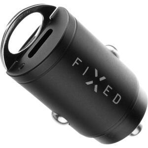 FIXED Mini autonabíječka s 2x USB-C, PD, 30W, černá