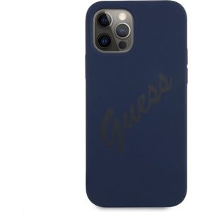 Guess Silicone Vintage kryt Apple iPhone 12 Pro Max modrý