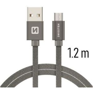 SWISSTEN Textile kabel USB / micro USB 1,2 m šedý