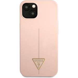 Guess Silicone Line Triangle kryt iPhone 13 mini růžový