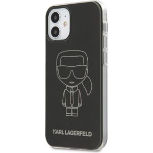 Karl Lagerfeld PC/TPU Metallic Iconic Outline kryt iPhone 12 mini 5.4" černý