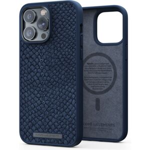 NJORD Salmon Leather Magsafe Case iPhone 14 Pro Max Blue