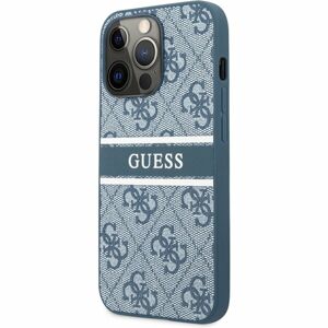 Guess PU 4G Printed Stripe Case iPhone 13 Pro modrý