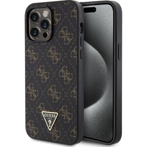 Guess PU Leather 4G Triangle Metal Logo kryt iPhone 14 Pro Max černý