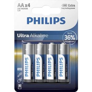 PHILIPS Ultra Alcaline baterie AA LR6E4B/10 4x