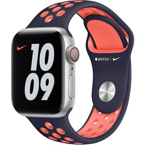 Apple Watch sportovní řemínek Nike 44/42mm modročerný / jasně mangový