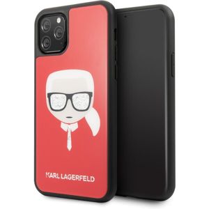 Karl Lagerfeld Dle Layers Glitter kryt iPhone 11 Pro červený